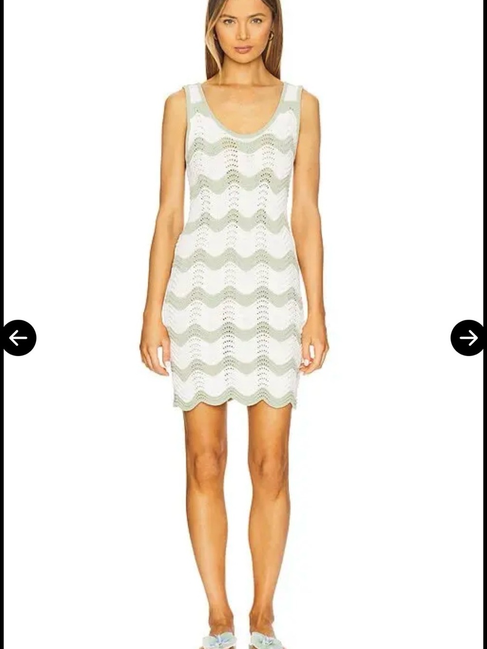 MINKPINK White Chevron Knit Tank Dress